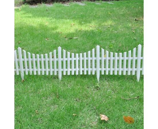 Gard pentru peluză alb 17 buc / 10 m, 3 image