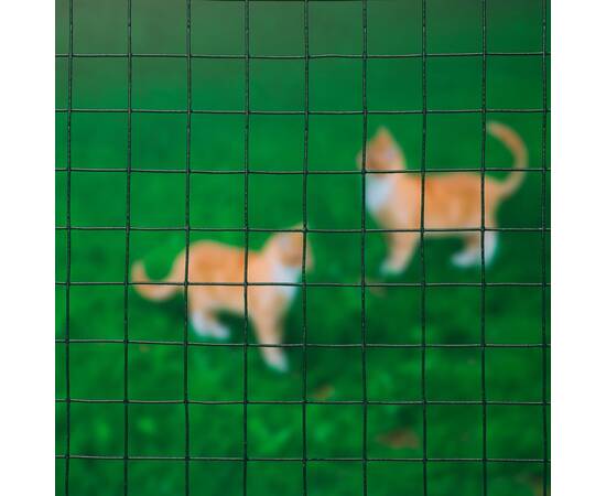 Nature plasă din sârmă verde 0,5 x 5 m oțel cu plastic 13 mm pătrat, 2 image