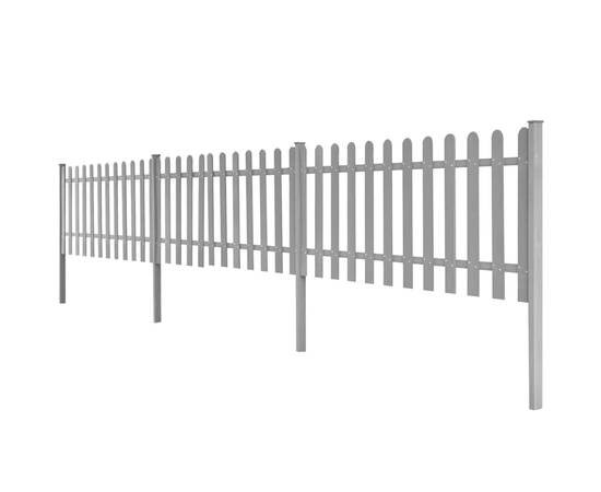Gard din șipci cu stâlpi, 3 buc., 600x60 cm, wpc, 2 image