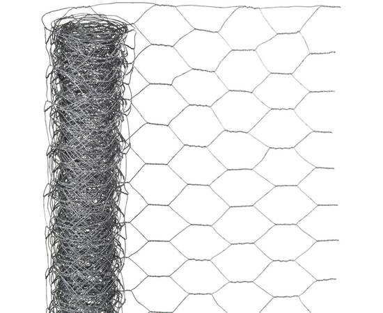 Nature plasă din sârmă, 0,5 x 10 m, oțel galvanizat, 25 mm, hexagonal