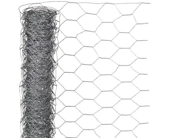 Nature plasă din sârmă, 1 x 10 m, oțel galvanizat, 40 mm, hexagonal