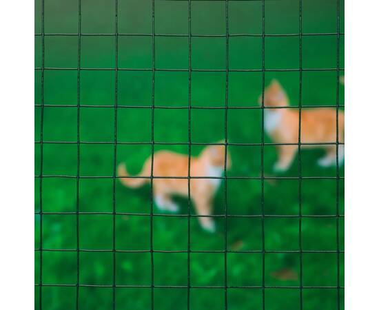 Nature plasă din sârmă verde 0,5 x 2,5 m oțel cu plastic 13 mm pătrat, 2 image