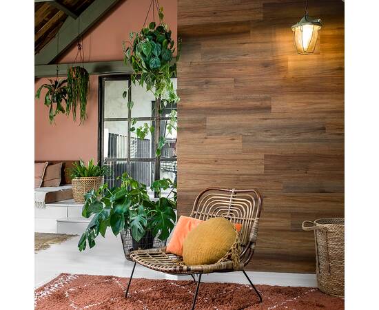 Wallart panouri perete aspect de lemn, maro șa, stejar natural