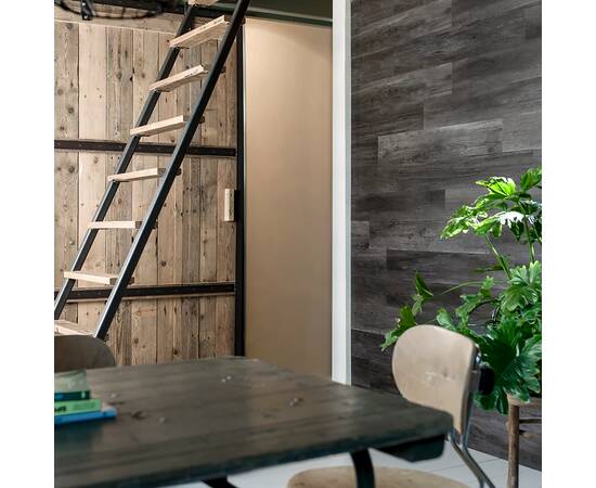 Wallart panouri perete aspect lemn, negru cărbune, stejar tip hambar, 4 image