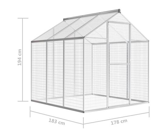 Coteț păsări de exterior, 183 x 178 x 194 cm, aluminiu, 5 image