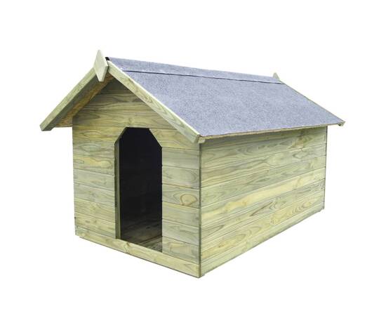 Cușcă câine de grădină, acoperiș detașabil, lemn pin tratat