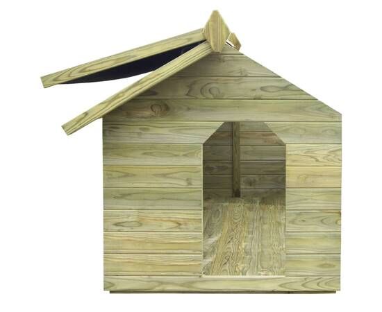 Cușcă câine de grădină, acoperiș detașabil, lemn pin tratat, 4 image