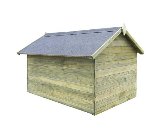 Cușcă câine de grădină, acoperiș detașabil, lemn pin tratat, 3 image