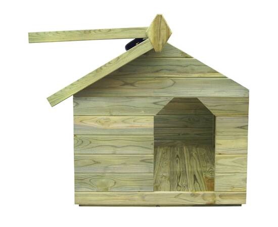 Cușcă câine grădină, acoperiș detașabil, lemn pin tratat, 4 image
