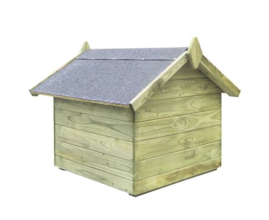 Cușcă de câine grădină, acoperiș detașabil, lemn de pin tratat, 3 image
