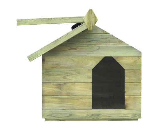 Cușcă de câine grădină, acoperiș detașabil, lemn de pin tratat, 5 image