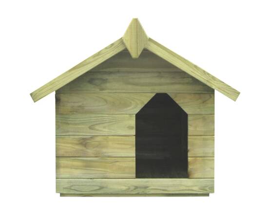 Cușcă de câine grădină, acoperiș detașabil, lemn de pin tratat, 2 image