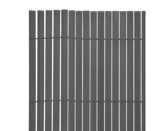 Gard de grădină cu două fețe, gri, 90 x 300 cm, pvc, 3 image