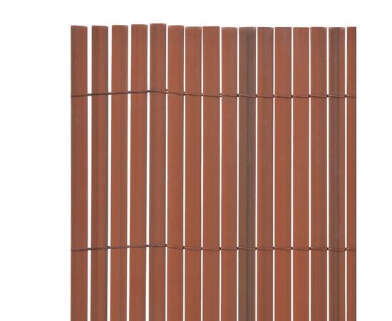 Gard de grădină cu două fețe, maro, 90 x 500 cm, pvc, 3 image