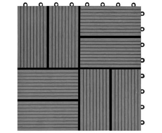 Plăci de podea, 11 buc., gri, 30 x 30 cm, 1 mp, wpc, 5 image