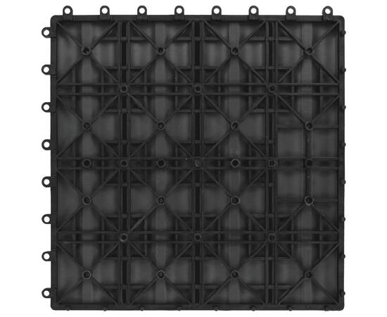 Plăci podea în relief, wpc, 11 buc., 30 x 30 cm, 1 mp, negru, 6 image