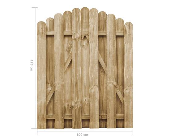 Poartă de grădină, 100 x 125 cm, lemn de pin tratat, 5 image
