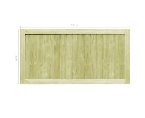 Porți de grădină, 2 buc., 300 x 75 cm, lemn de pin tratat, 8 image