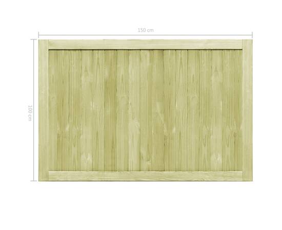 Porți de grădină, 2 buc., 300x100 cm, lemn de pin tratat, 8 image