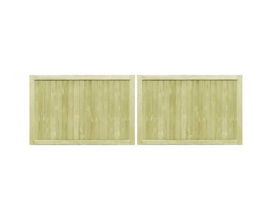Porți de grădină, 2 buc., 300x100 cm, lemn de pin tratat, 2 image
