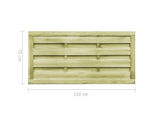 Porți de grădină 2 buc. verde 150x75 cm lemn de pin tratat, 7 image