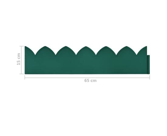 Borduri de gazon, 10 buc., verde, 65x15 cm, pp, 8 image