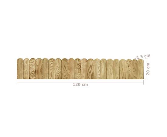 Rolă de bordură, verde, 120 cm, lemn de pin tratat, 5 image