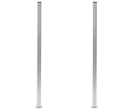 Stâlpi de gard, 2 buc., 185 cm, aluminiu, 2 image