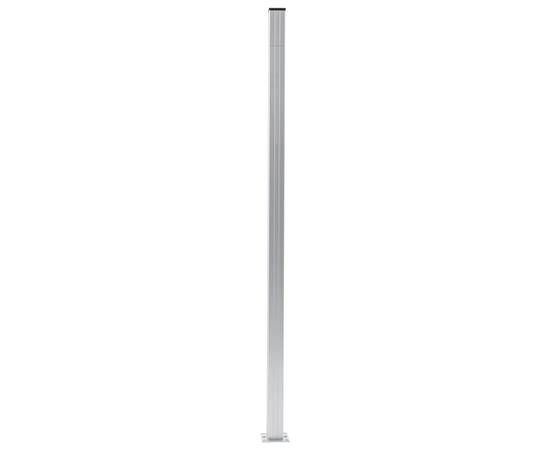 Stâlpi de gard, 2 buc., 185 cm, aluminiu, 3 image