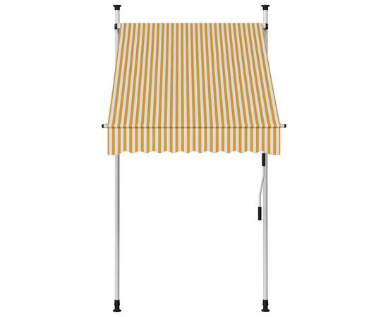 Copertină retractabilă manual, dungi portocaliu și alb, 100 cm, 2 image