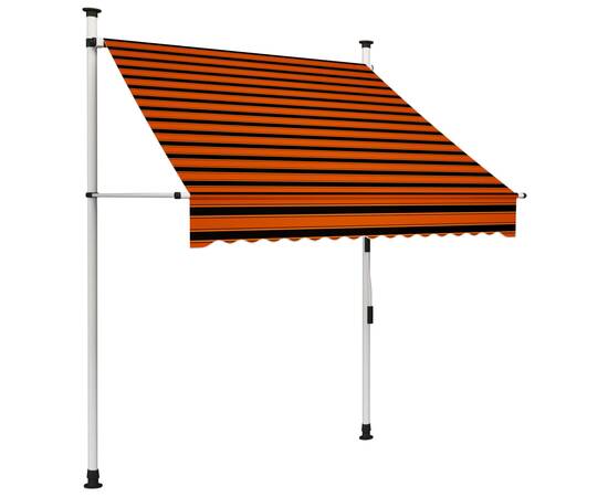 Copertină retractabilă manual, portocaliu și maro, 150 cm