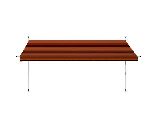 Copertină retractabilă manual, portocaliu și maro, 400 cm, 2 image