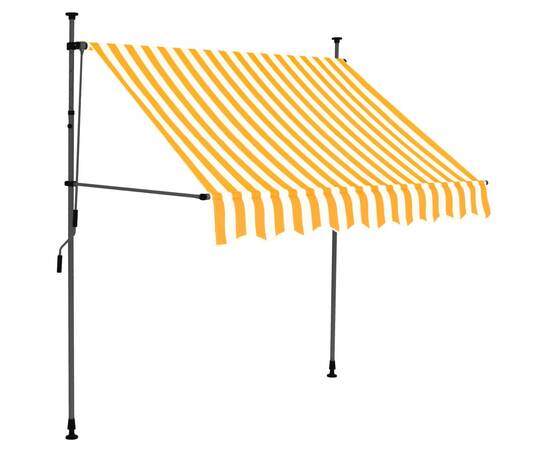 Copertină retractabilă manual cu led, alb & portocaliu, 200 cm, 2 image