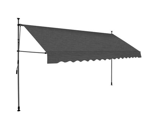 Copertină retractabilă manual cu led, antracit, 350 cm, 2 image