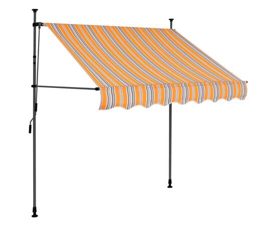 Copertină retractabilă manual cu led, galben & albastru, 150 cm, 2 image