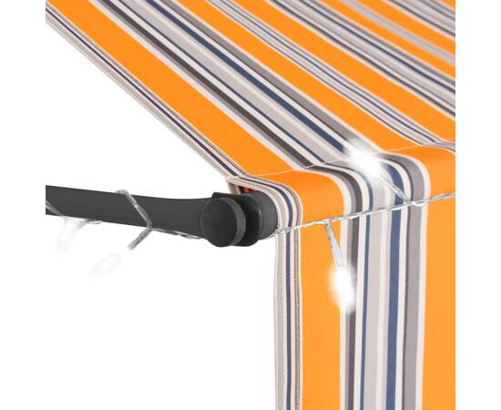 Copertină retractabilă manual cu led, galben & albastru, 150 cm, 4 image