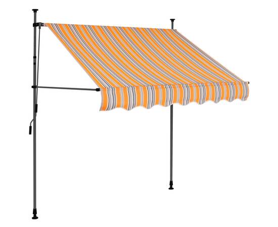 Copertină retractabilă manual cu led, galben & albastru, 200 cm, 2 image