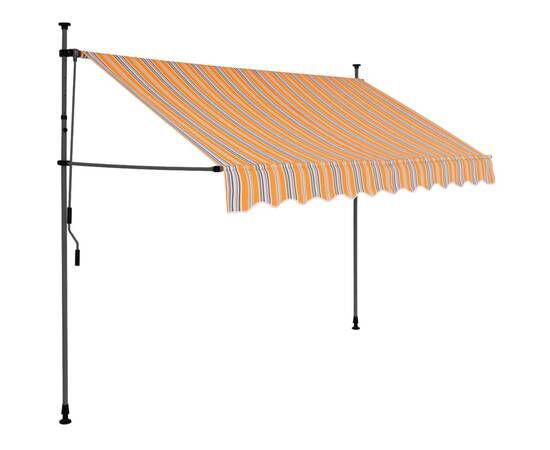 Copertină retractabilă manual cu led, galben & albastru, 300 cm, 2 image