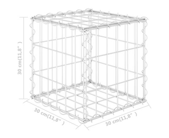 Gabion cub strat înălțat, 30 x 30 x 30 cm, sârmă de oțel, 5 image