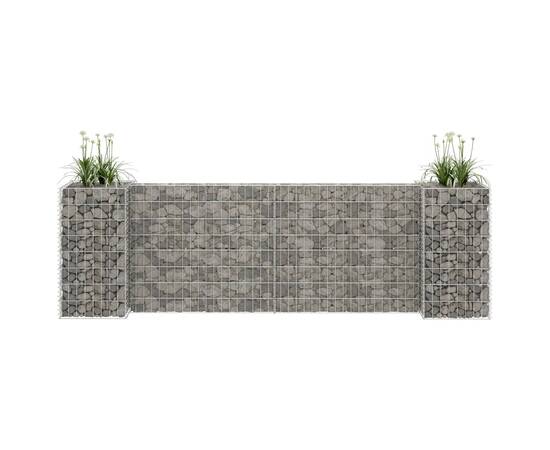 Jardinieră gabion în formă de h, 260 x 40 x 80 cm, sârmă oțel