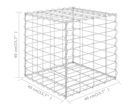 Strat înălțat cub gabion, 40 x 40 x 40 cm, sârmă de oțel, 5 image
