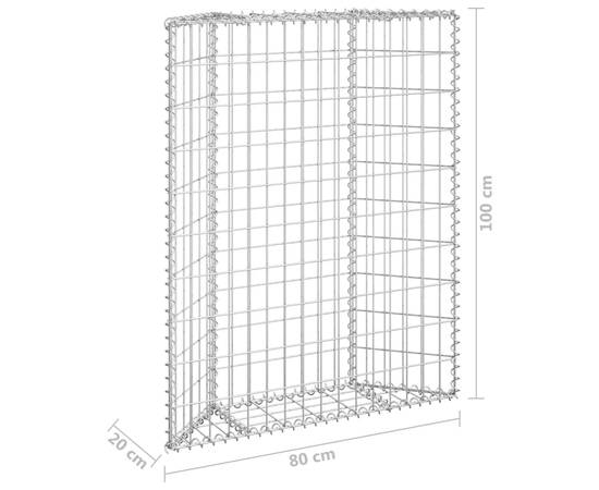 Strat înălțat gabion trapez, 80x20x100 cm, oțel galvanizat, 7 image