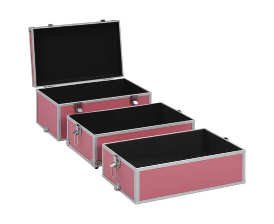 Geantă de cosmetice, roz, 37 x 24 x 40 cm, aluminiu, 7 image