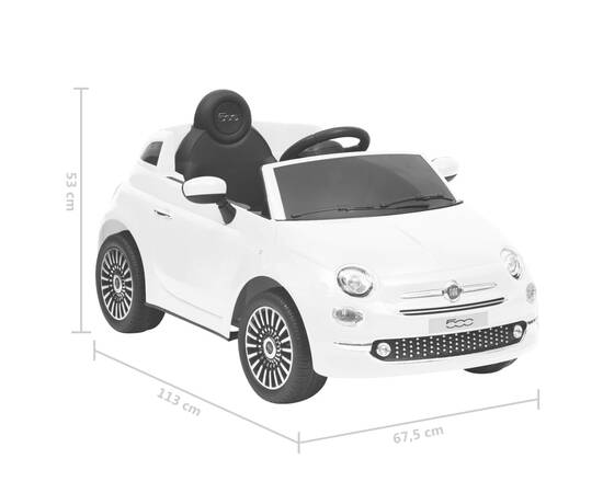 Mașină electrică pentru copii fiat 500, alb, 8 image