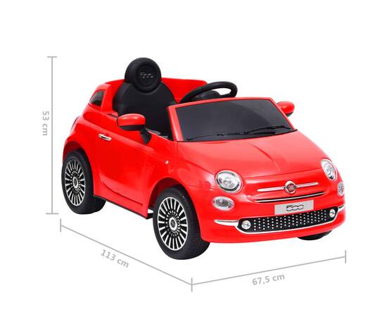 Mașină electrică pentru copii fiat 500, roșu, 8 image