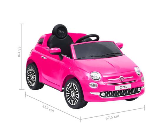 Mașină electrică pentru copii fiat 500, roz, 8 image