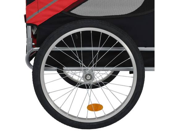 Remorcă de bicicletă pentru câini, roșu și negru, 4 image