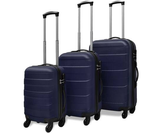 Set valize rigide albastre, 3 buc.