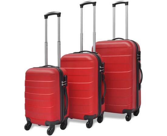 Set valize rigide roșii, 3 buc.
