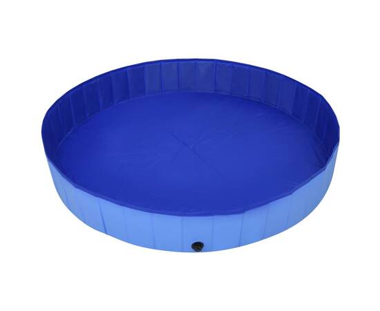 Piscină pentru câini pliabilă, albastru, 200 x 30 cm, pvc, 5 image